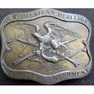 USA : boucle de ceinturon réalisé sur le second amendement "our american heritage"
