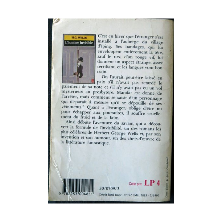 L'homme invisible de H.G. Wells aux Editions Albin Michel Le livre de Poche (texte intégral)