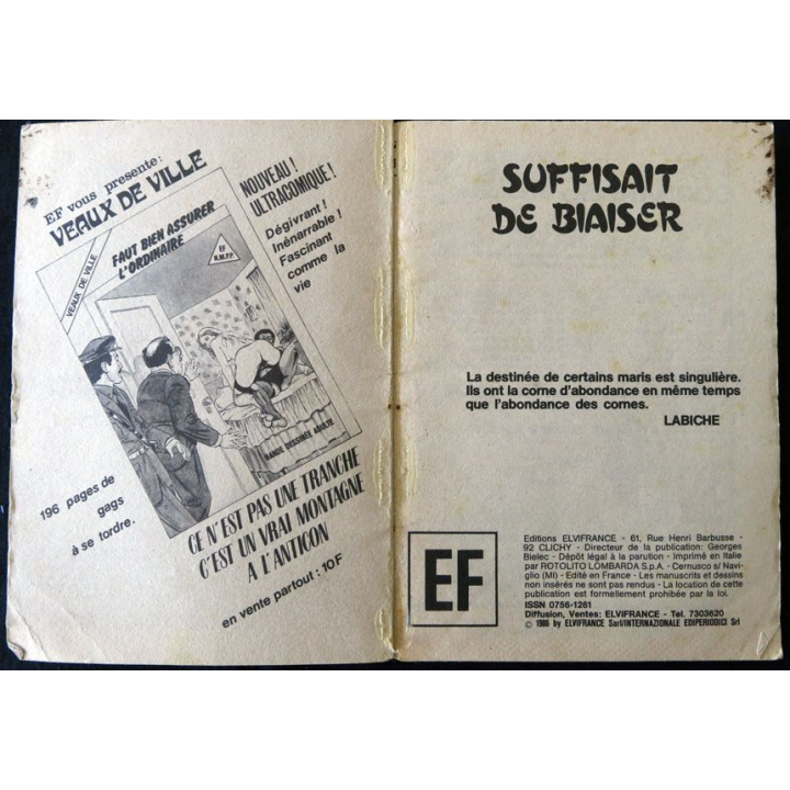 Sufisait de biaiser : Petits Formats N° 54 aux éditions Elvifrance