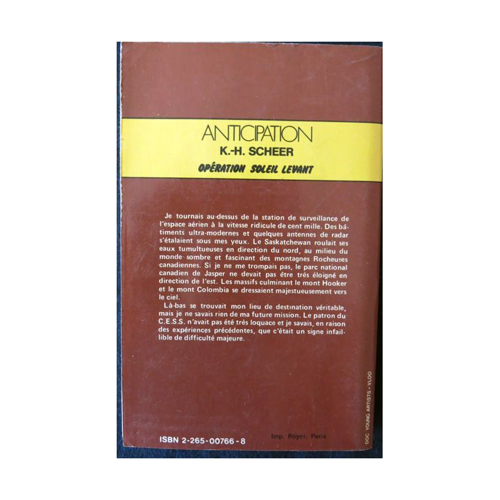 Opération soleil levant de K.H. Scheer aux Editions Fleuve Noir