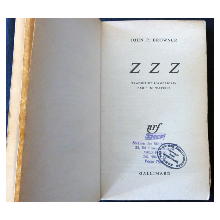ZZZ de John P. Browner aux Editions Gallimard