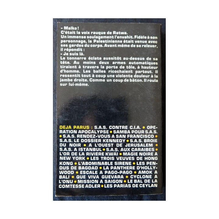 SAS Massacre à Amman de Gérard De villiers aux Editions Plon