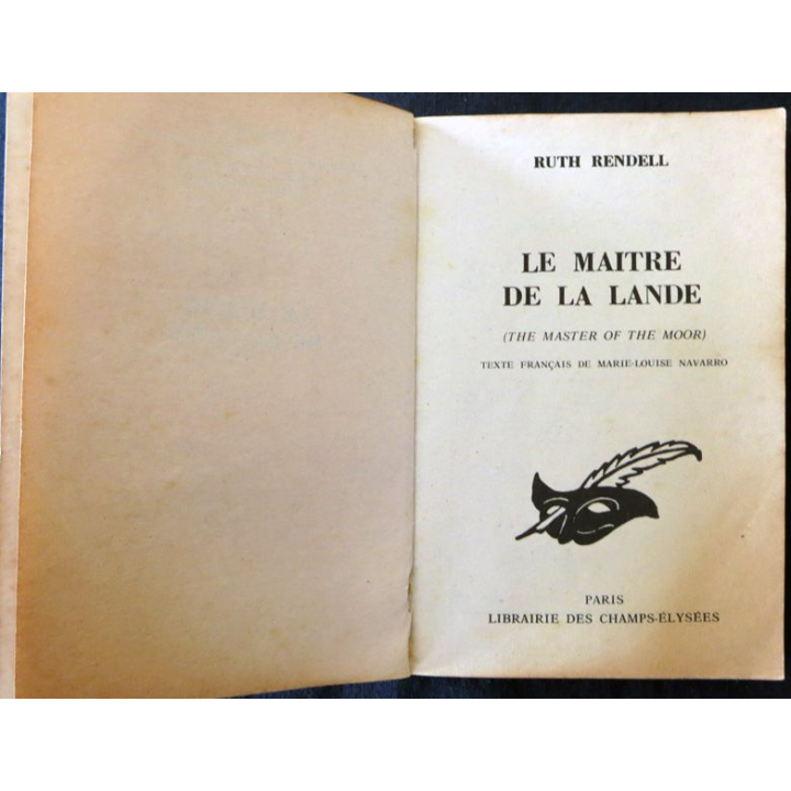 Les maîtres de la lande de Ruth Rendell aux Editions Librairie des Champs-Elysées