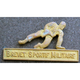BSM : insigne métallique du brevet sportif militaire fabricant non marqué G. 1469 dos lisse