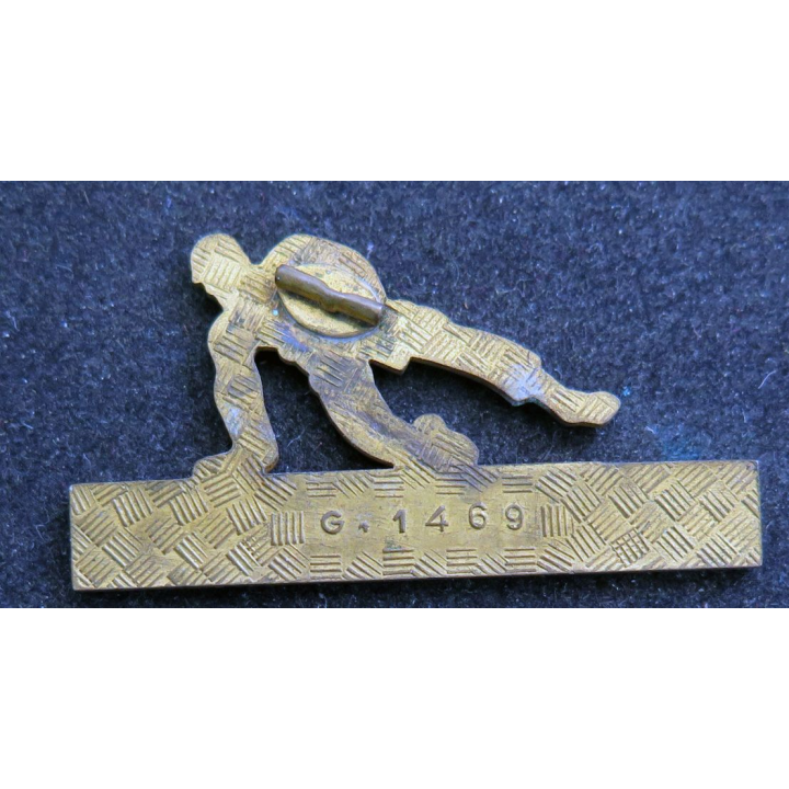 BSM : insigne métallique du brevet sportif militaire fabricant non marqué G. 1469 dos lisse