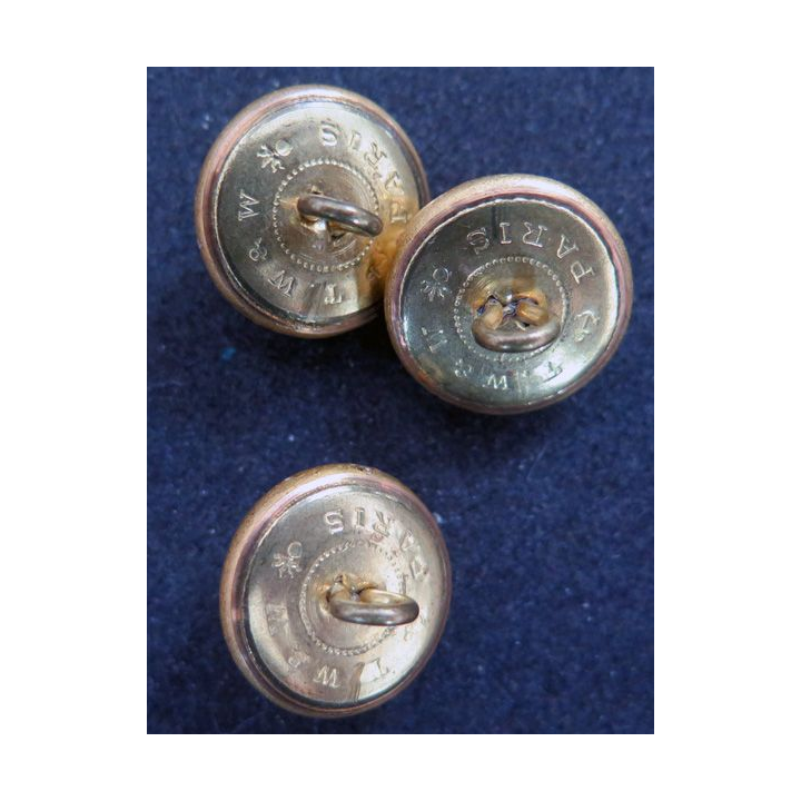 Lot de 3 boutons en laiton du service de santé