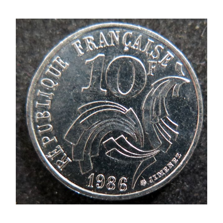 FRANCE : Pièce de 10 Francs 1986 gravée par Jimenez