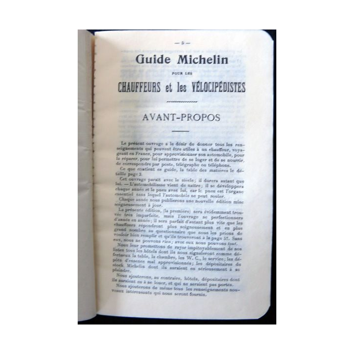 Guide Michelin Chauffeurs et vélocipédistes Edition 1900 aux Editions Michelin