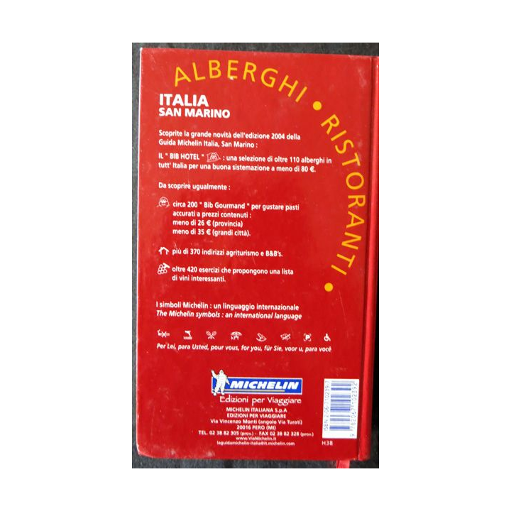 Guide Michelin Italia 2004 Alberghi E Ristoranti aux Editions Michelin