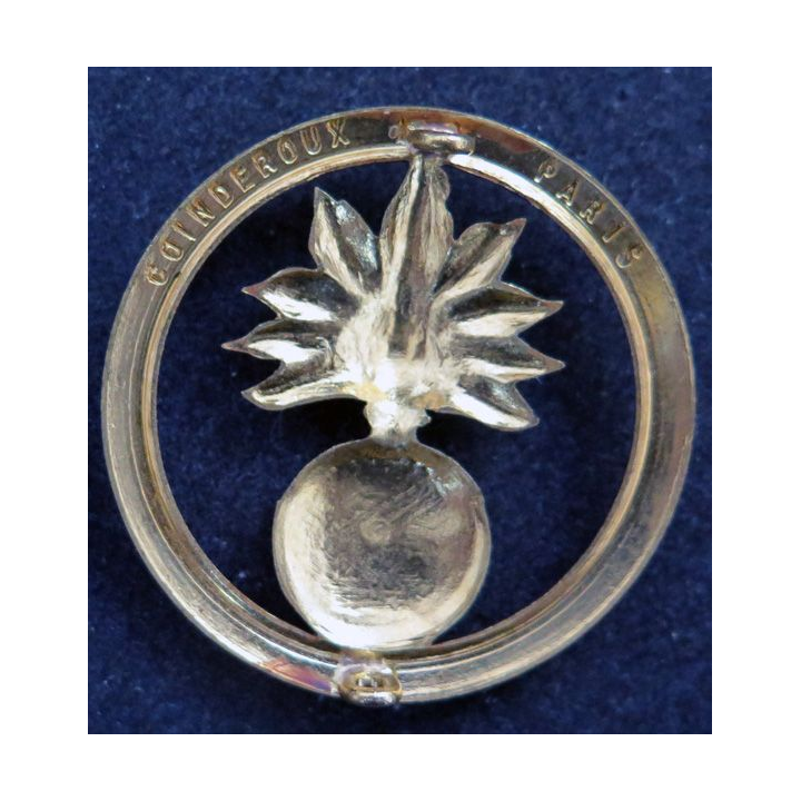 Insigne de béret des écoles sur son support plastique bleu clair 