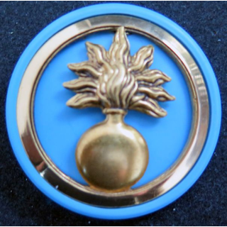 Insigne de béret des écoles sur son support plastique bleu clair Arthus