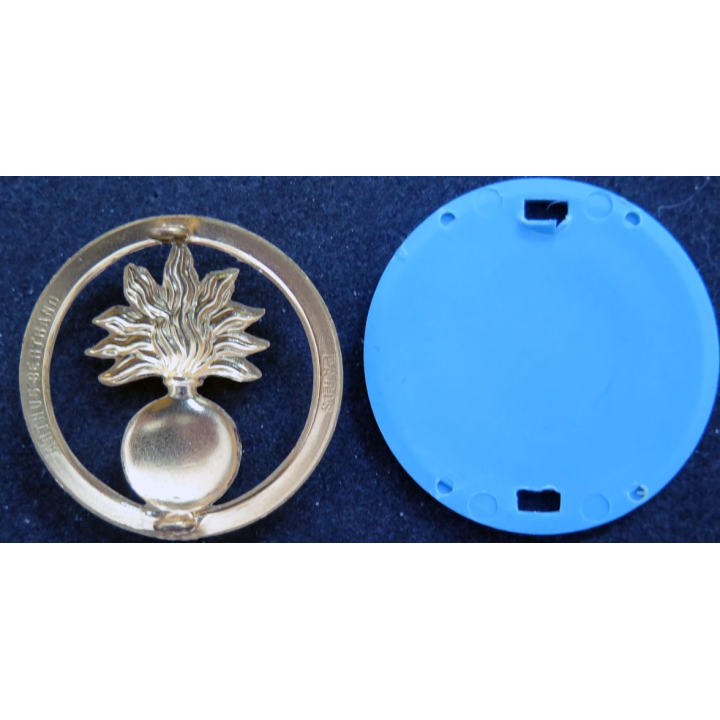 Insigne de béret des écoles sur son support plastique bleu clair Arthus