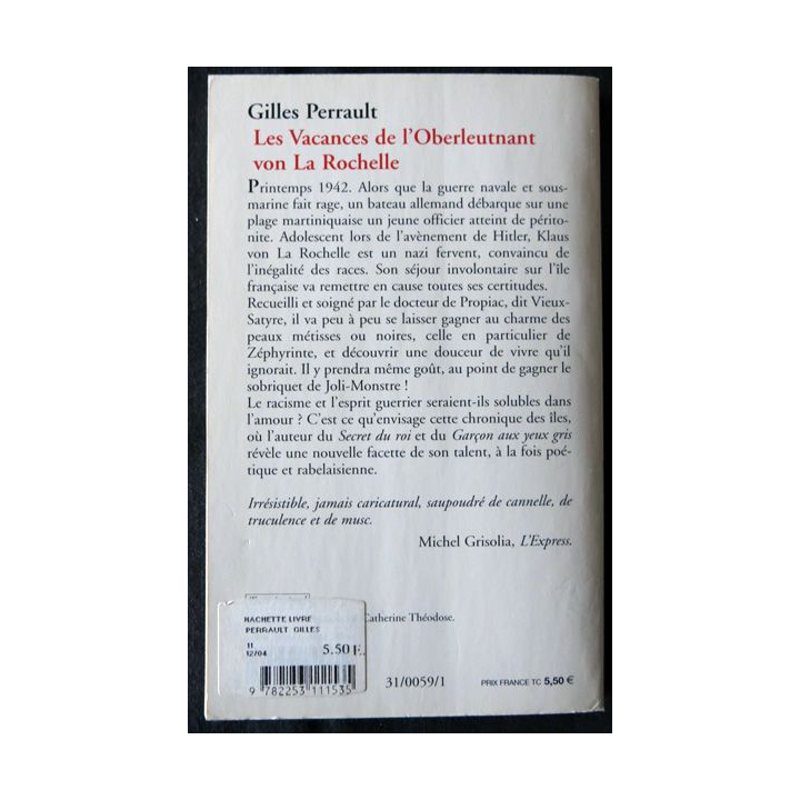 Les vacances de l'Oberleutnant Von La Rochelle deGilles Perrault aux Editions le Livre de Poche