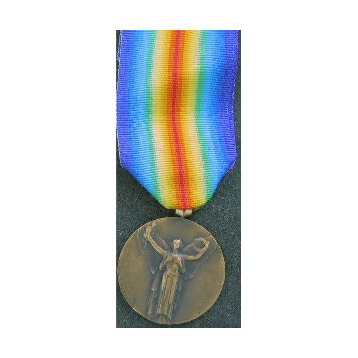 FRANCE :  médaille interalliée de La Victoire 1914-1918 en bronze ruban neuf