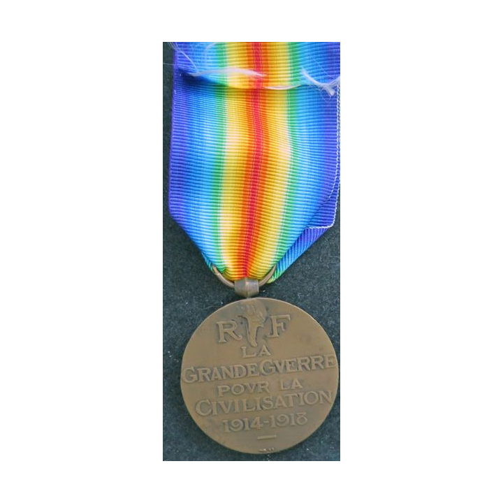 FRANCE :  médaille interalliée de La Victoire 1914-1918 en bronze ruban neuf