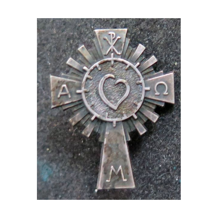 Vieille broche de la croix de fabrication Chobillon de hauteur 2,6 cm