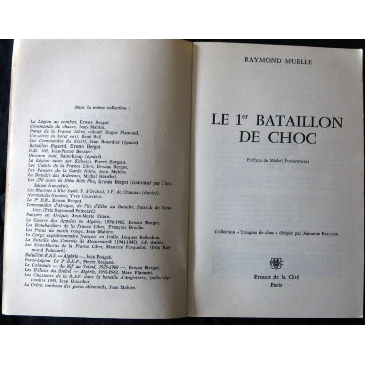 Le 1° Bataillon de choc de Raymond Muelle aux Editions Presses de La Cité