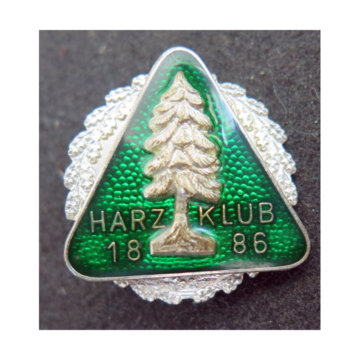 ALLEMAGNE : insigne du Harz Club 1886 en émail argenté