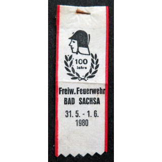 ALLEMAGNE : insigne papier des 100 ans des pompiers de Basse Saxe 1980
