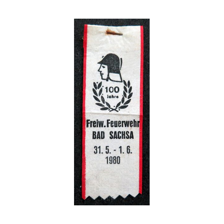 ALLEMAGNE : insigne papier des 100 ans des pompiers de Basse Saxe 1980