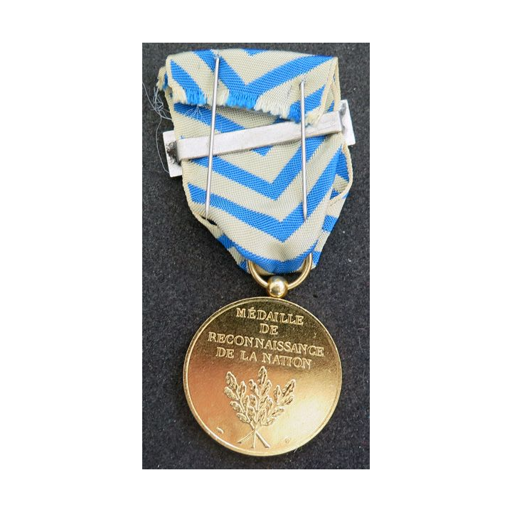 FRANCE : médaille de reconnaissance de la Nation avec barrette Arique du Nord en métal doré