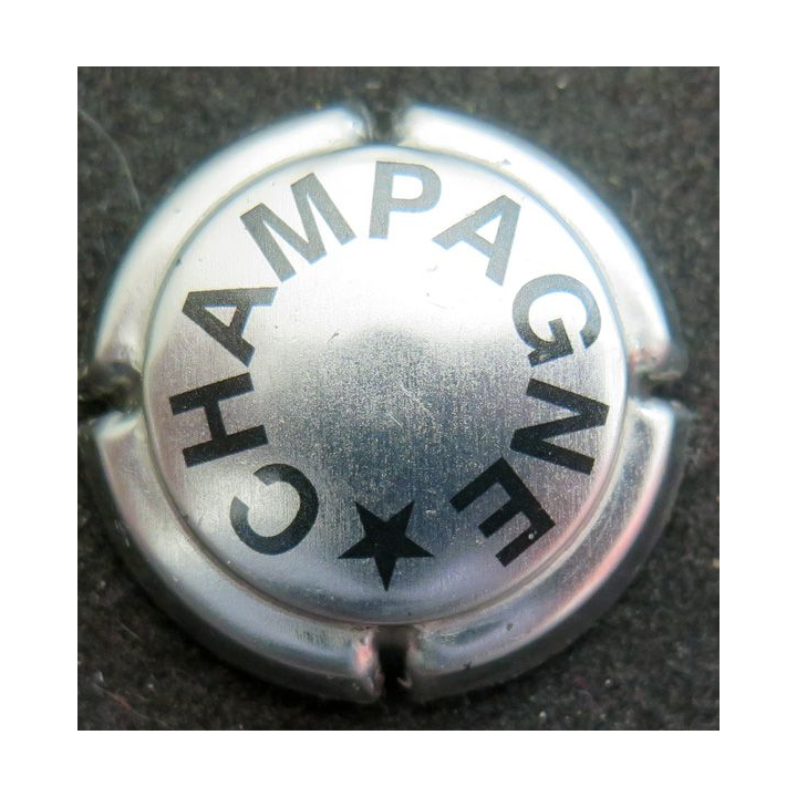 Capsule Muselet de bouteille de champagne GÉNÉRIQUE n° 395 lettres fines métal et noir