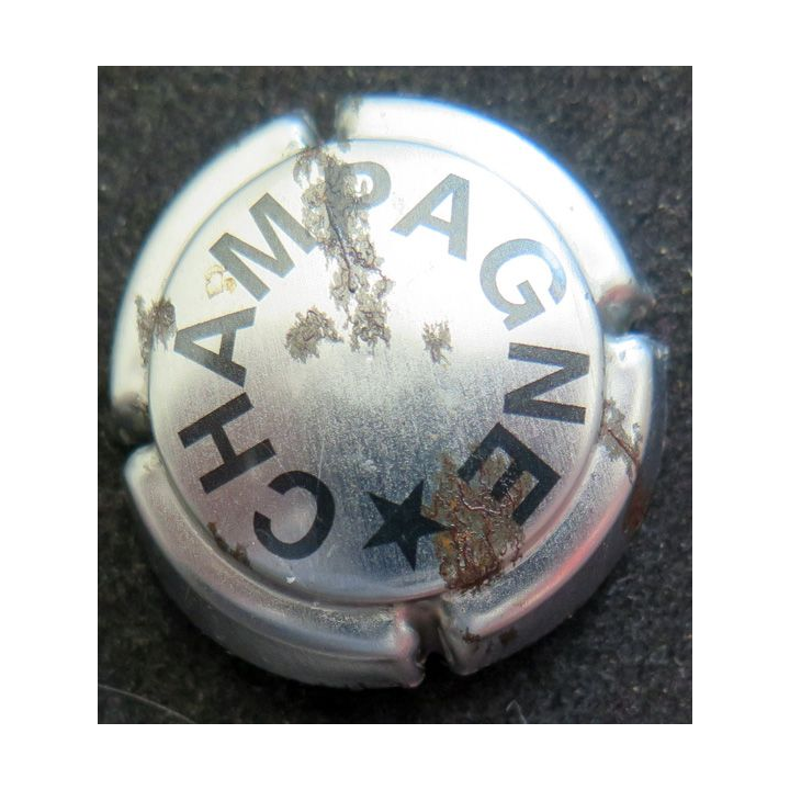 Capsule Muselet de bouteille de champagne GÉNÉRIQUE n° 395 lettres fines métal et noir