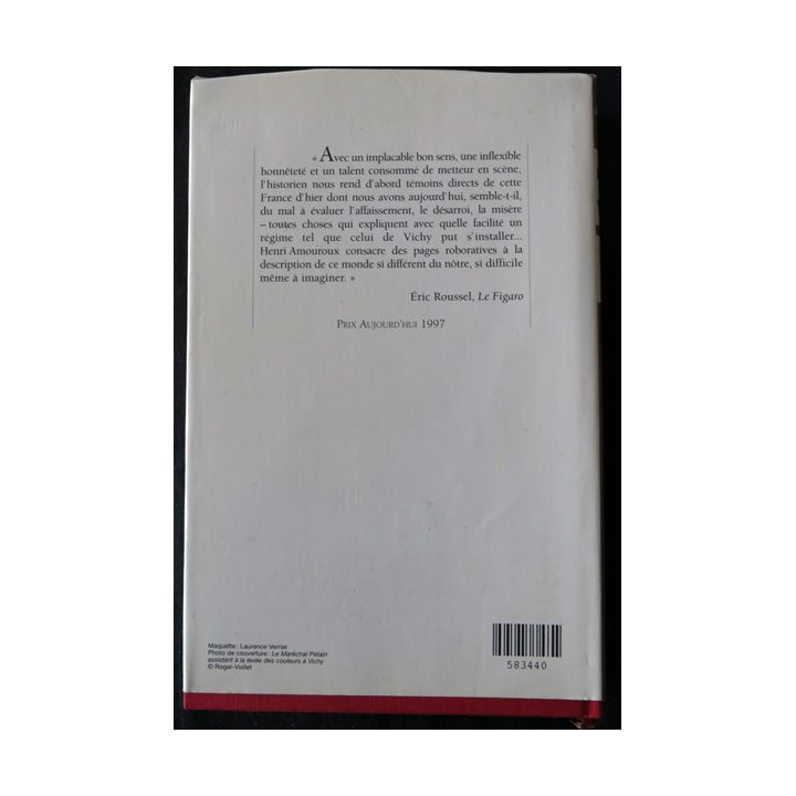 Pour en finir avec Vichy Vol.1 - Les oublis de la mémoire 1940 de Henri Amouroux aux Editions France Loisirs
