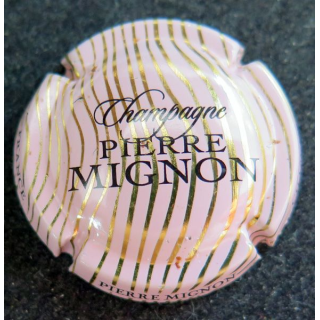 Capsule Muselet de bouteille de champagne MIGNON Pierre n° 197b rose pâlerayures or