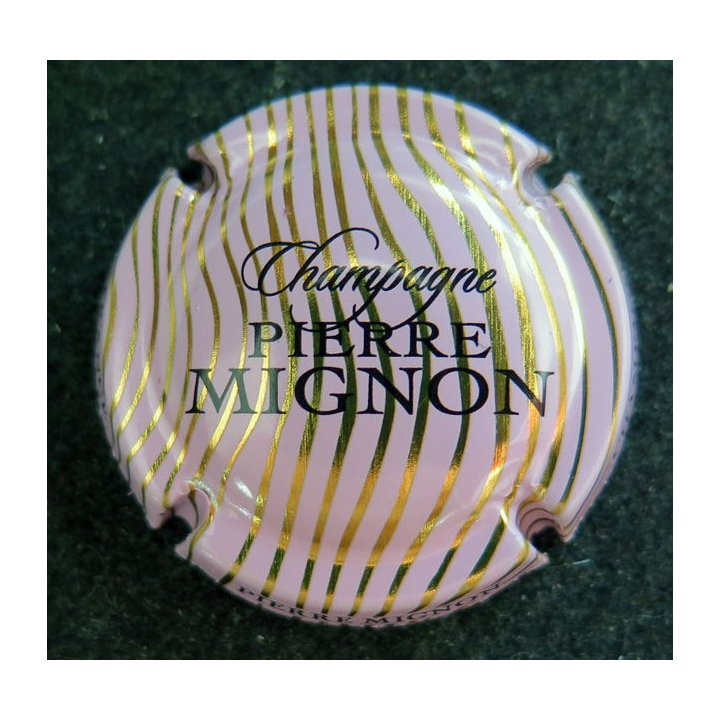 Capsule Muselet de bouteille de champagne MIGNON Pierre n° 197? rose rayures or