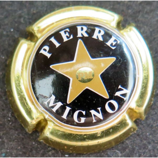 Capsule Muselet de bouteille de champagne MIGNON Pierre n° 14 Noir et Or foncé
