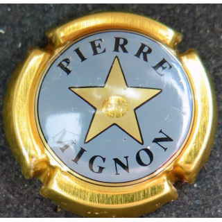 Capsule Muselet de bouteille de champagne MIGNON Pierre n° 12a gris contour or