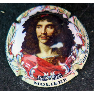 Capsule Muselet de bouteille de champagne MIGNON Pierre Molière 1622-2022 contour crème