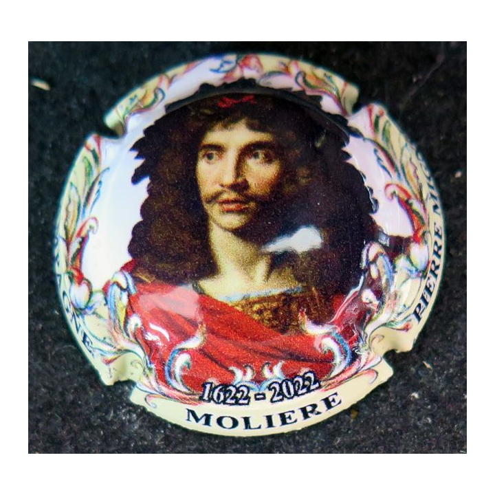 Capsule Muselet de bouteille de champagne MIGNON Pierre Molière 1622-2022 contour crème