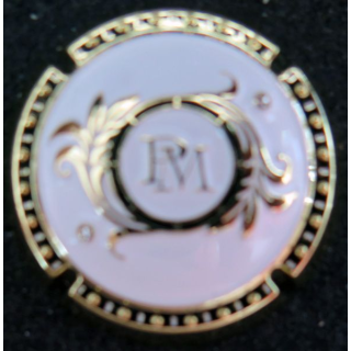Capsule Muselet de bouteille de champagne MIGNON Plaqué or  blanc et or n° 284/233