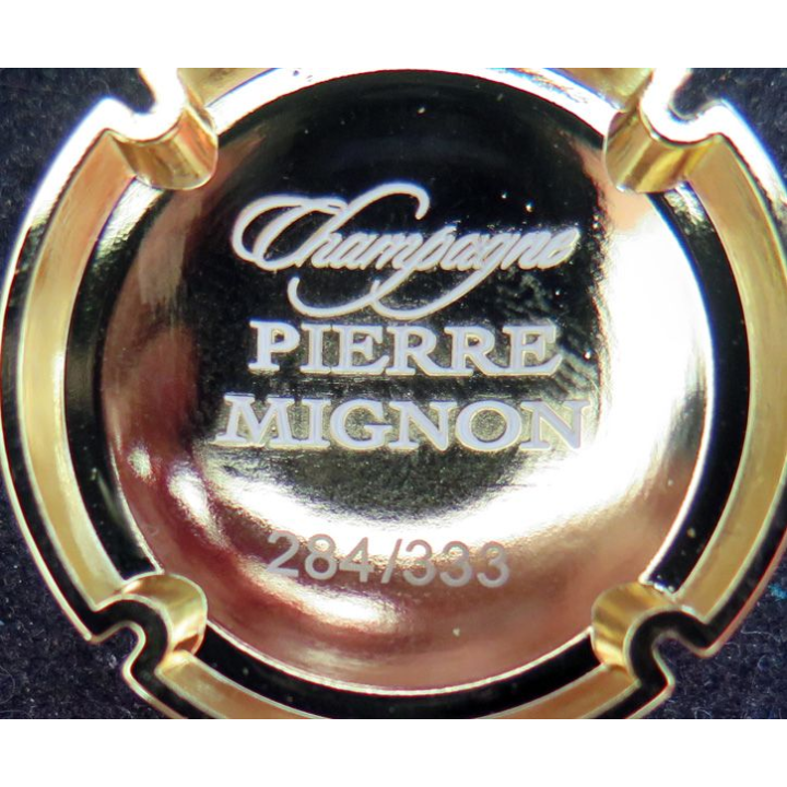 Capsule Muselet de bouteille de champagne MIGNON Plaqué or  blanc et or n° 284/233