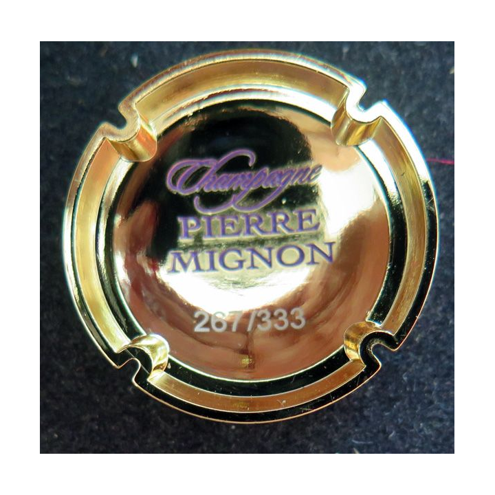 Capsule Muselet de bouteille de champagne MIGNON Plaqué or  Bordeaux et or n° 267/233