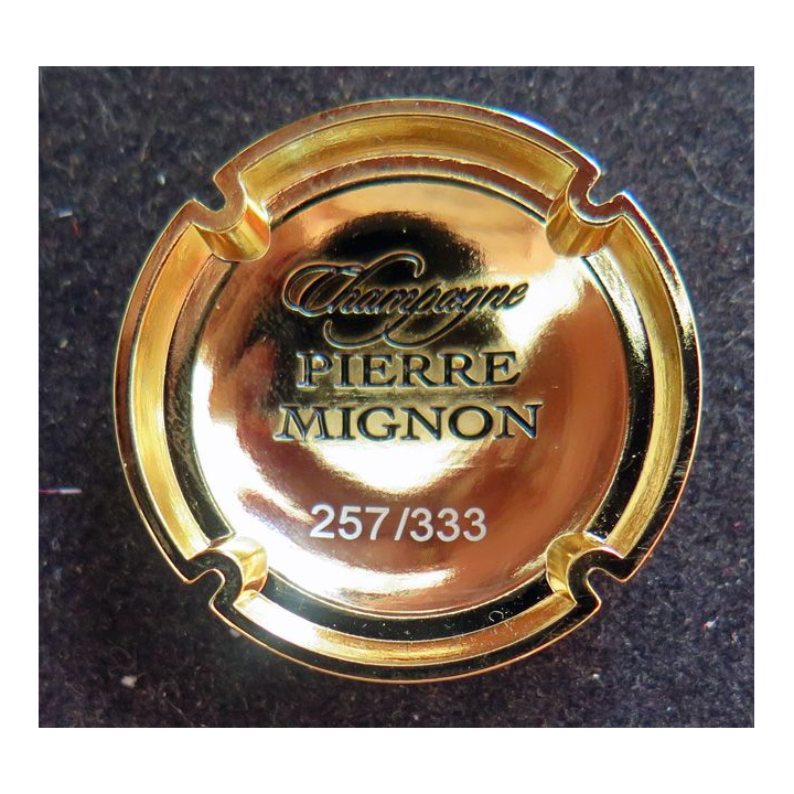 Capsule Muselet de bouteille de champagne MIGNON Plaqué or Noir et or n° 257/233