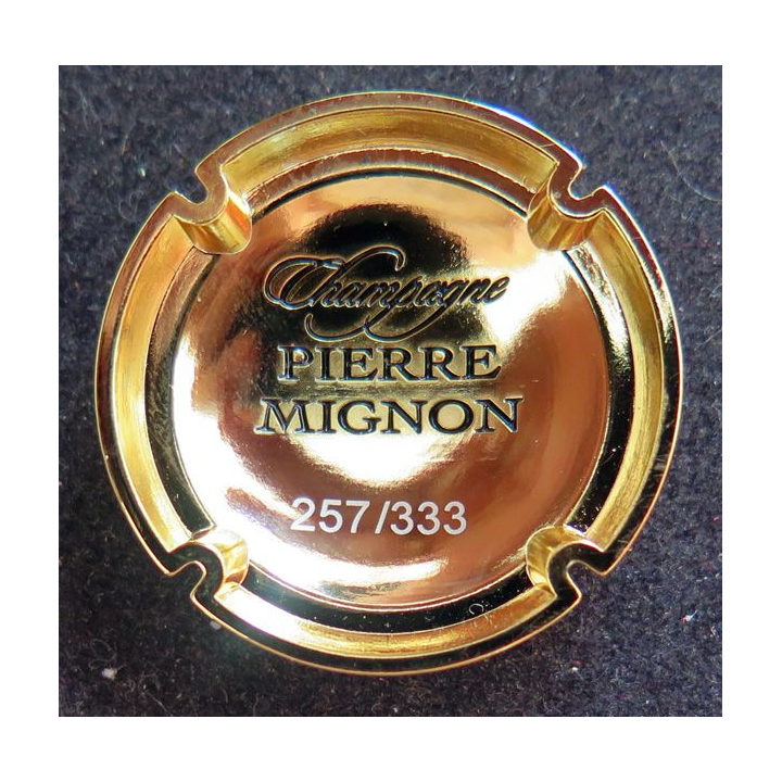 Capsule Muselet de bouteille de champagne MIGNON Plaqué or Noir et or n° 257/233