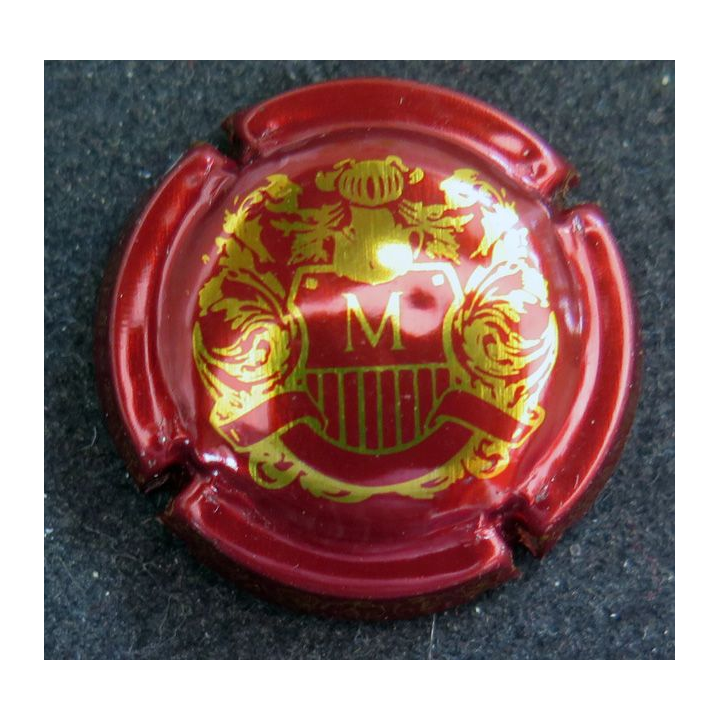 Capsule Muselet de bouteille de champagne MIGNON Charles n° 11 Bordeaux et or vif