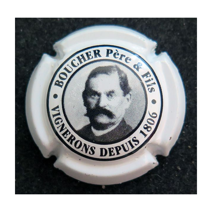 Capsule Muselet de bouteille de champagne POL BOUCHER Père et Fils n° 5 blanc et noir