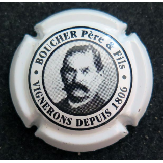 Capsule Muselet de bouteille de champagne POL BOUCHER Père et Fils n° 5 blanc et noir