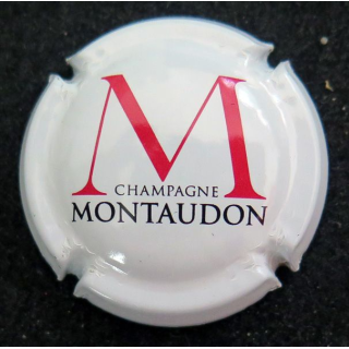 Capsule Muselet de champagne Montaudon n° 14 blanc rouge et noir