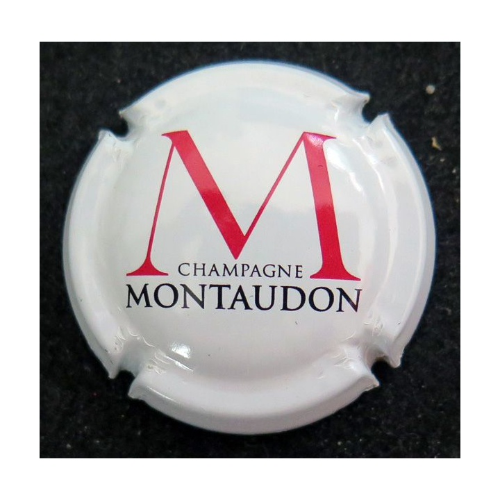 Capsule Muselet de champagne Montaudon n° 14 blanc rouge et noir