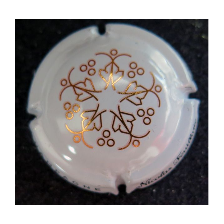 Capsule Muselet de bouteille de champagne Nicolas FEUILLATTE n° 60 Blanc et or pâle 