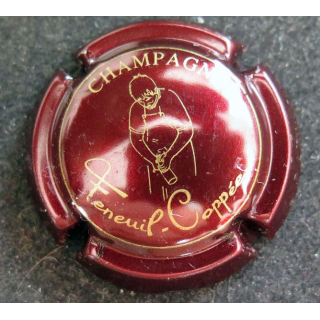 Capsule Muselet de bouteille de champagne FENEUIL-C OPPÉE n° 4 Bordeaux et or
