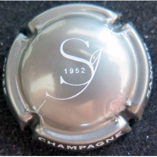 Capsule Muselet de bouteille de champagne SANGER n° 39 Gris-métallisé et blanc
