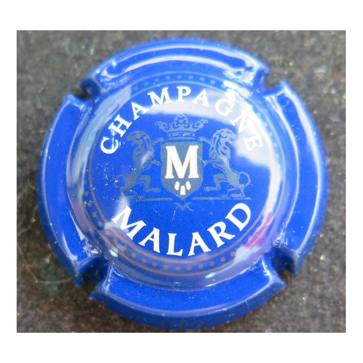 Capsule Muselet de bouteille de champagne MALARD n° 12d fond bleu