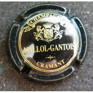 Capsule Muselet de bouteille de champagne MALLOL-GANTOIS B. n° 4a Noir et or