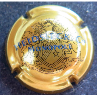 Capsule Muselet de bouteille de champagne HEIDSIECK MONOPOLE n° 61 Or-cuivre et bleu
